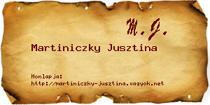Martiniczky Jusztina névjegykártya